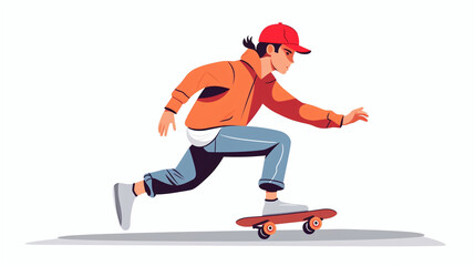 Obraz premium A man skateboarding down a street illustration