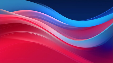 Obraz premium Red and blue dynamic gradient background with flowing curved lines