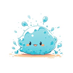 Cute splash isolated on a white background