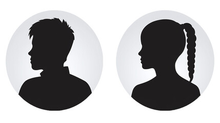 Flat Illustration User Silhouettes for Social Media Profiles