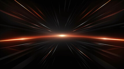 Fototapeta na wymiar Black high-speed futuristic technology background with glowing movement light effect and orange and white lines