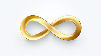 A Golden Infinity Symbol on White Background