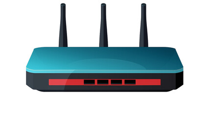 Router illustration with three antennas on a transparent background 