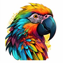 Obraz premium Colorful parrot preens its feathers
