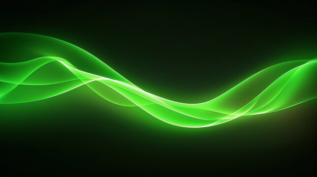 Green Wave of Light on Dark Background