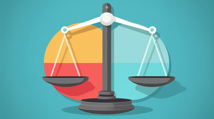 Balance scale illustration on blue background