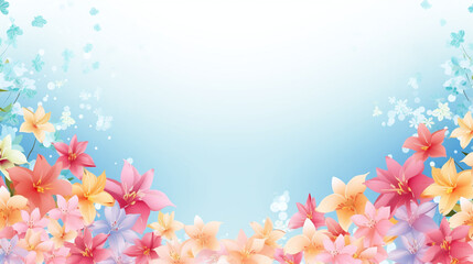 Fototapeta na wymiar Fresh spring pastel flowery background illustration