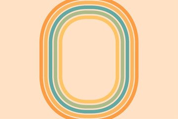 Abstract background of rainbow groovy Wavy Line design in 1970s Hippie Retro style. Vector pattern ready to use for cloth, textile, wrap 