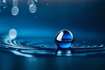 water drop on blue