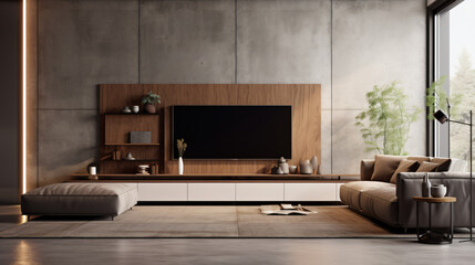 Concrete interior space Modern living room