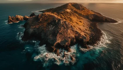 Foto op Plexiglas Aerial view captures stunning beauty of Big Sur coastline at dusk generated by AI © Jeronimo Ramos