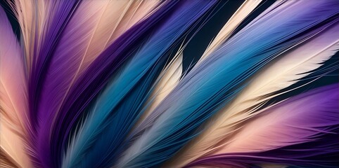 Multicolor feather background. AI generated illustration