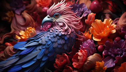 Fototapeta premium Vibrant colors decorate nature beauty, underwater animals in tropical climate generated by AI