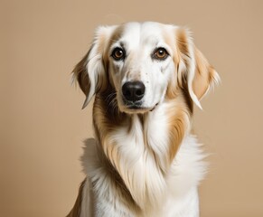 White Saluki Dog Studio Portrait