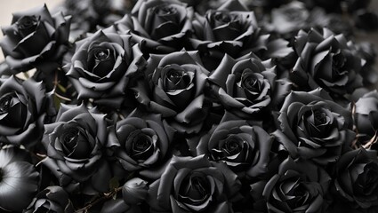 photo of a collection of beautiful black roses made by AI generative - Powered by Adobe