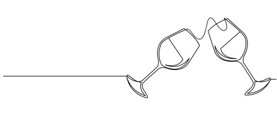 wine bottle and glass line art style illustration vector eps 10