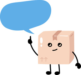 Kawaii cardboard speak illustration