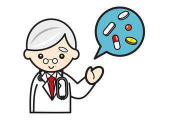 薬の説明をする医師