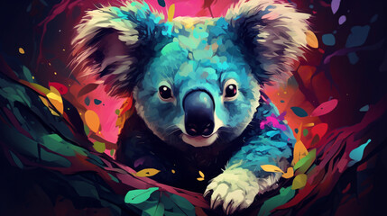 Cute colorful koala