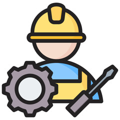 Skilled Labor Outline Color Icon