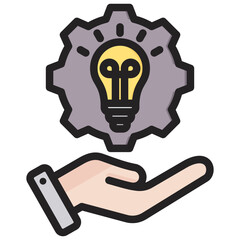 Creative Solution Outline Color Icon