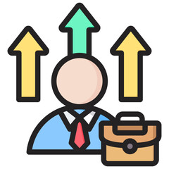 Carrer Outline Color Icon