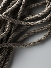 Dark marine background with old hemp rope