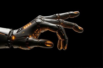 Robotic Hands Indicating on Laptop Button: Chatbot and AI Concept