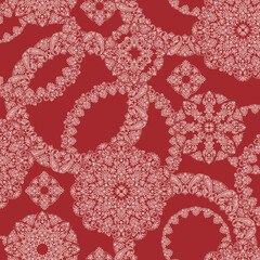 Seamless pattern composed of ornaments in a circle,