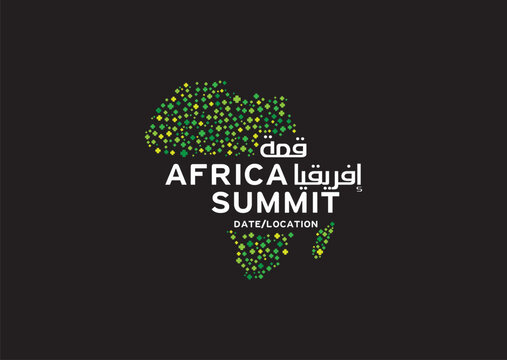 logotype abstract graphic EPS vector design of annual event summit and title about north Africa - Generic theme - annual convention for any African companies. text in both English and Arabic