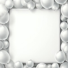 Shiny Smoke Balloon Frame of  Invitation Card Design Template with White Background.