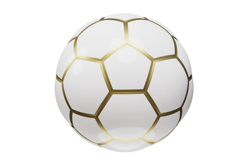 Soccer ball. Realistic football ball. Gold trophy. 3d rendering