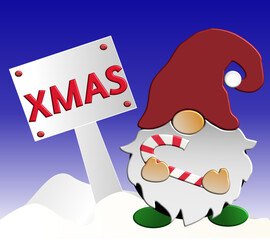 Gnomo and XMAS - writing ideal for website, email, presentation, postcard, book, t-shirt, sweatshirt, mug, photo, label, sticker, book, notebook, printable, Cricut, sublimation, silhouette
