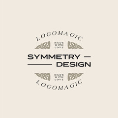 Vintage Boho Flower logo template illustration for branding