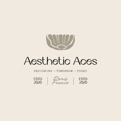 Vintage Boho Flower logo template illustration for branding