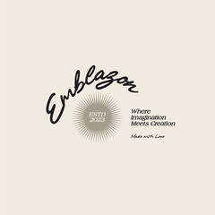 Vintage Boho Flower logo template illustration for branding