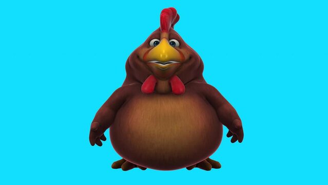 Fun 3D cartoon chicken (with alpha channel included)