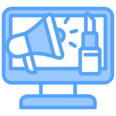 Cosmetics Advertising Blue Icon