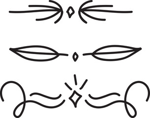 Hand drawn ornament divider collection, hand drawn clipart, borders clipart design element, doodle dividers, hand drawn line borders, leaf design, vintage ornaments, decorament element