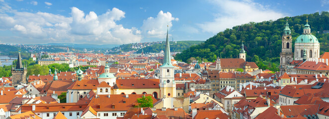 Naklejka na ściany i meble Prague cityscape, view of the old town, Czech Republic
