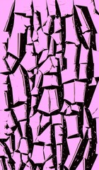 peeling damaged and weathered shades of dark pink paint revealing a grey coloured under-surface