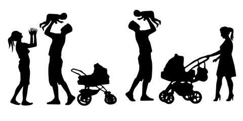 silhouettes of family