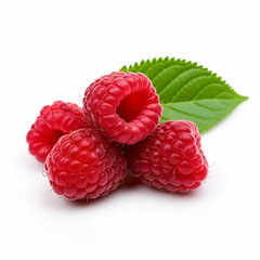 raspberry on white background on white background 