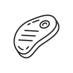 Steak meat, linear icon. Line with editable stroke