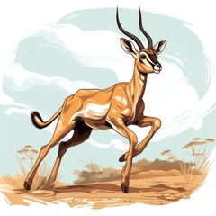 Swift gazelle leaps across the African savannah