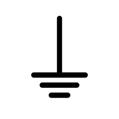 Protective earth ground symbol icon in electricity. Physics resources for teachers and students. Vector illustration.
