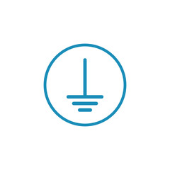 Protective earth ground symbol icon in electricity. Physics resources for teachers and students. Vector illustration.