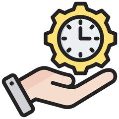 Time Management Outline Color Icon