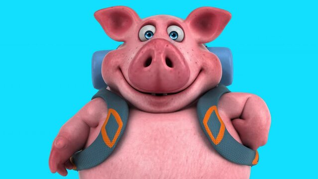 Fun 3D cartoon pig (with alpha channel included)