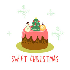 Happy new year set 2024 with cute holiday icons.Vector set of christmas icons cartoon set.